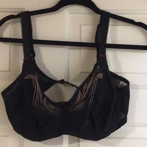 Fantaisie 34E - black bra with gorgeous pink embroidery